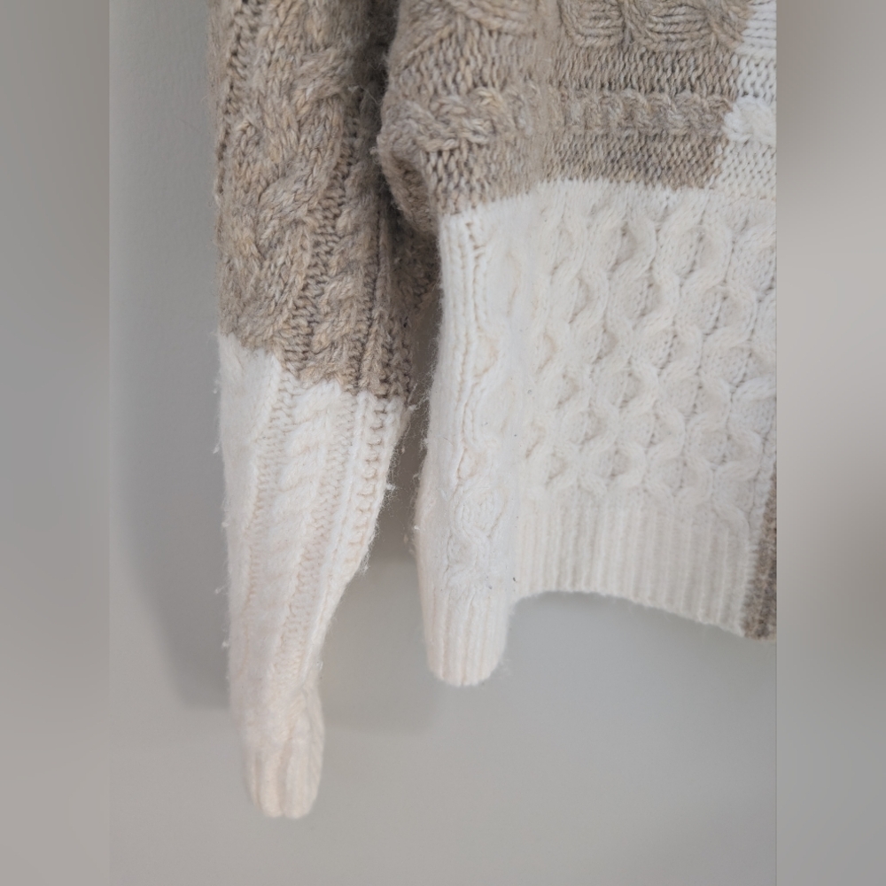 Abercrombie Cable Knit Patchwork Sweater - image 6